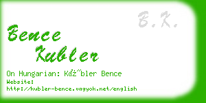 bence kubler business card